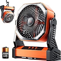 Ventilador LED de campamento con luz, 20000 mAh recargable Ventilador LED de campamento con luz, 20000 mAh recargable