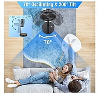 LIPETY Ventilador oscilante recargable portátil plegable – 9 pulgadas LIPETY Ventilador oscilante recargable portátil plegable – 9 pulgadas