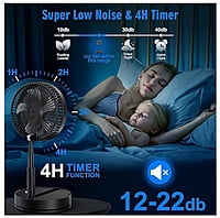 LIPETY Ventilador oscilante recargable portátil plegable – 9 pulgadas LIPETY Ventilador oscilante recargable portátil plegable – 9 pulgadas