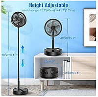 LIPETY Ventilador oscilante recargable portátil plegable – 9 pulgadas LIPETY Ventilador oscilante recargable portátil plegable – 9 pulgadas