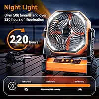 Ventilador LED de campamento con luz, 20000 mAh recargable Ventilador LED de campamento con luz, 20000 mAh recargable