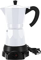 Cafetera eléctrica de 6 tazas de café expreso italiano, cafetera de moka italiana de 10.1 fl oz, cafetera de café portátil de aluminio con base desmontable, regalo de café para viajes en casa Cafetera eléctrica de 6 tazas de café expreso italiano, cafetera de moka italiana de 10.1 fl oz, cafetera de café portátil de aluminio con base desmontable, regalo de café para viajes en casa