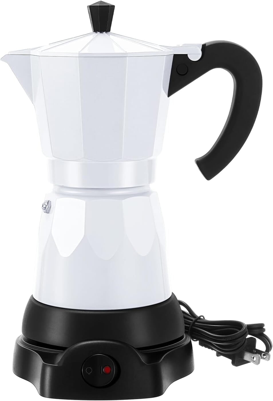 Cafetera eléctrica de 6 tazas de café expreso italiano, cafetera de moka italiana de 10.1 fl oz, cafetera de café portátil de aluminio con base desmontable, regalo de café para viajes en casa Cafetera eléctrica de 6 tazas de café expreso italiano, cafetera de moka italiana de 10.1 fl oz, cafetera de café portátil de aluminio con base desmontable, regalo de café para viajes en casa