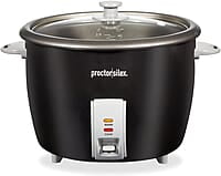 Proctor Silex Arrocera y vaporizador de alimentos, 30 tazas cocidas (15 tazas sin cocinar), incluye cesta de vapor y enjuague, negro (37555) Proctor Silex Arrocera y vaporizador de alimentos, 30 tazas cocidas (15 tazas sin cocinar), incluye cesta de vapor y enjuague, negro (37555)