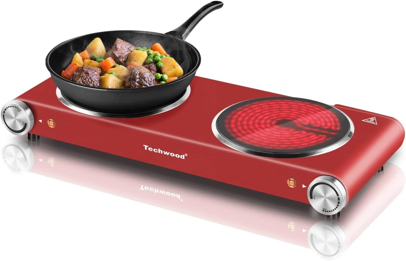 Techwood - Estufas eléctricas dobles de 1800 W Techwood - Estufas eléctricas dobles de 1800 W