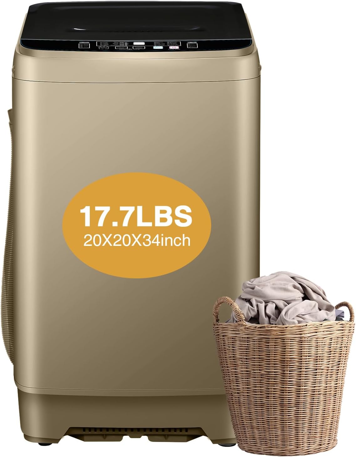 Lavadora completamente automática, 17.7 libras
