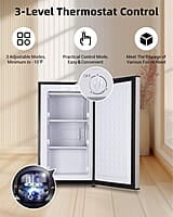 Geekman Congelador vertical compacto de 3.2 pies cúbicos Geekman Congelador vertical compacto de 3.2 pies cúbicos