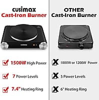 CUSIMAX Placa caliente eléctrica para cocinar CUSIMAX Placa caliente eléctrica para cocinar