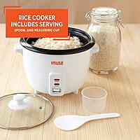 IMUSA USA GAU-00013 - Arrocera eléctrica antiadherente para 8 tazas (sin cocinar) para 16 tazas (cocida), color blanco IMUSA USA GAU-00013 - Arrocera eléctrica antiadherente para 8 tazas (sin cocinar) para 16 tazas (cocida), color blanco