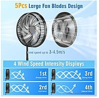 LIPETY Ventilador oscilante recargable portátil plegable – 9 pulgadas LIPETY Ventilador oscilante recargable portátil plegable – 9 pulgadas