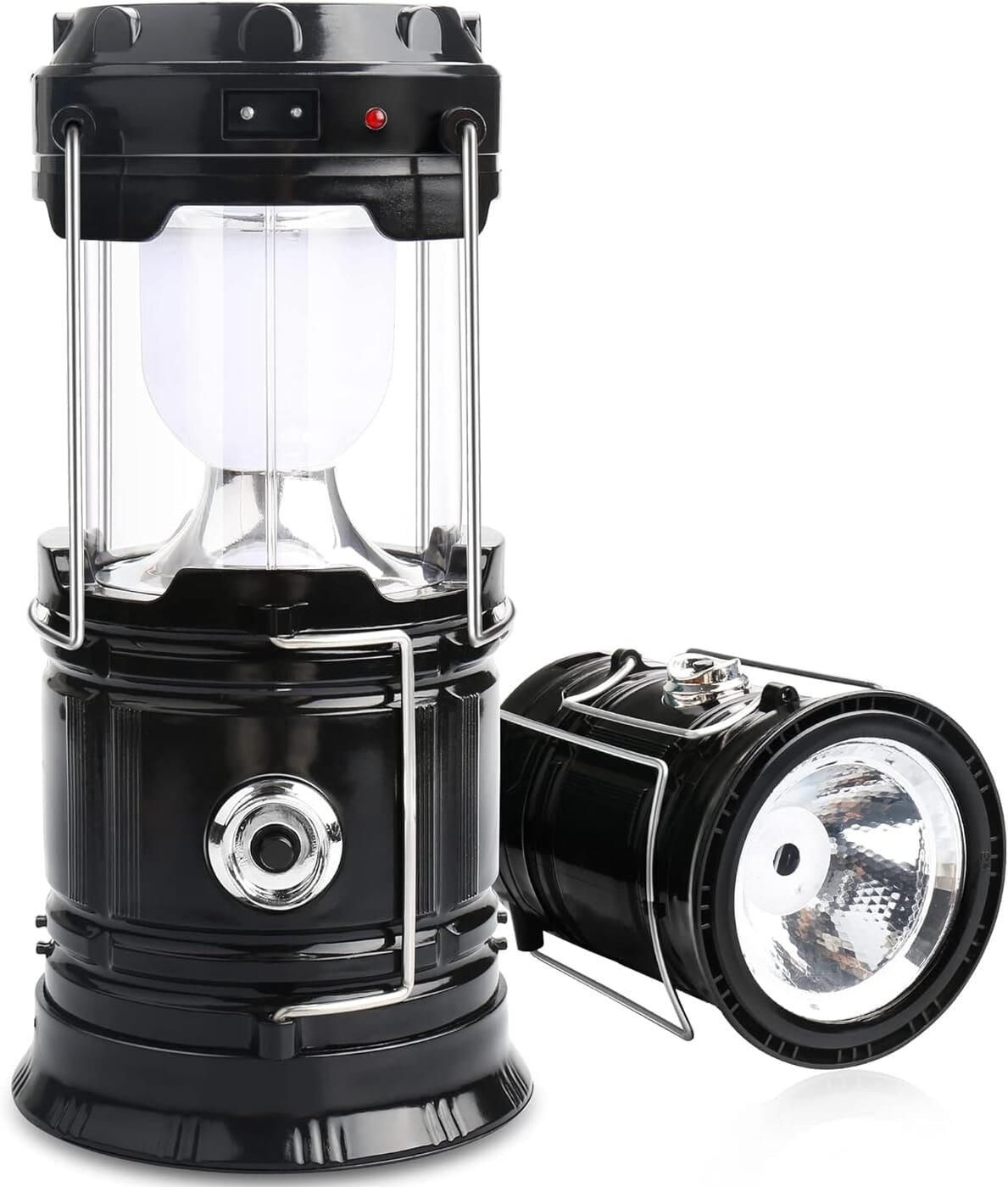 Paquete de 2 linternas solares para camping, plegables LED solares recargables por USB, luces colgantes de emergencia para camping, huracanes, cortes de energía en interiores y exteriores Paquete de 2 linternas solares para camping, plegables LED solares recargables por USB, luces colgantes de emergencia para camping, huracanes, cortes de energía en interiores y exteriores