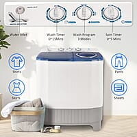 Lavadora portátil, lavadora de doble tina de 40 libras, mini máquina de lavandería compacta con bomba de drenaje, lavadora semiautomática de 24 libras, combo giratorio de 16 libras para Lavadora portátil, lavadora de doble tina de 40 libras, mini máquina de lavandería compacta con bomba de drenaje, lavadora semiautomática de 24 libras, combo giratorio de 16 libras para