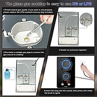 Estufa de gas de 12 pulgadas, 2 quemadores de propano Estufa de gas de 12 pulgadas, 2 quemadores de propano