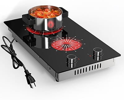Estufa eléctrica de 2 quemadores y 120 V