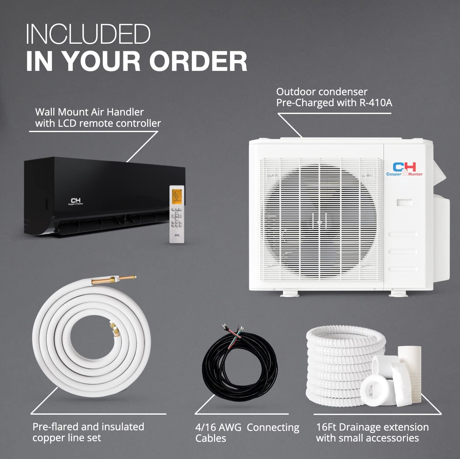 Cooper&Hunter, Olivia Series Midnight Edition, 9,000 BTU, 115V Cooper&Hunter, Olivia Series Midnight Edition, 9,000 BTU, 115V
