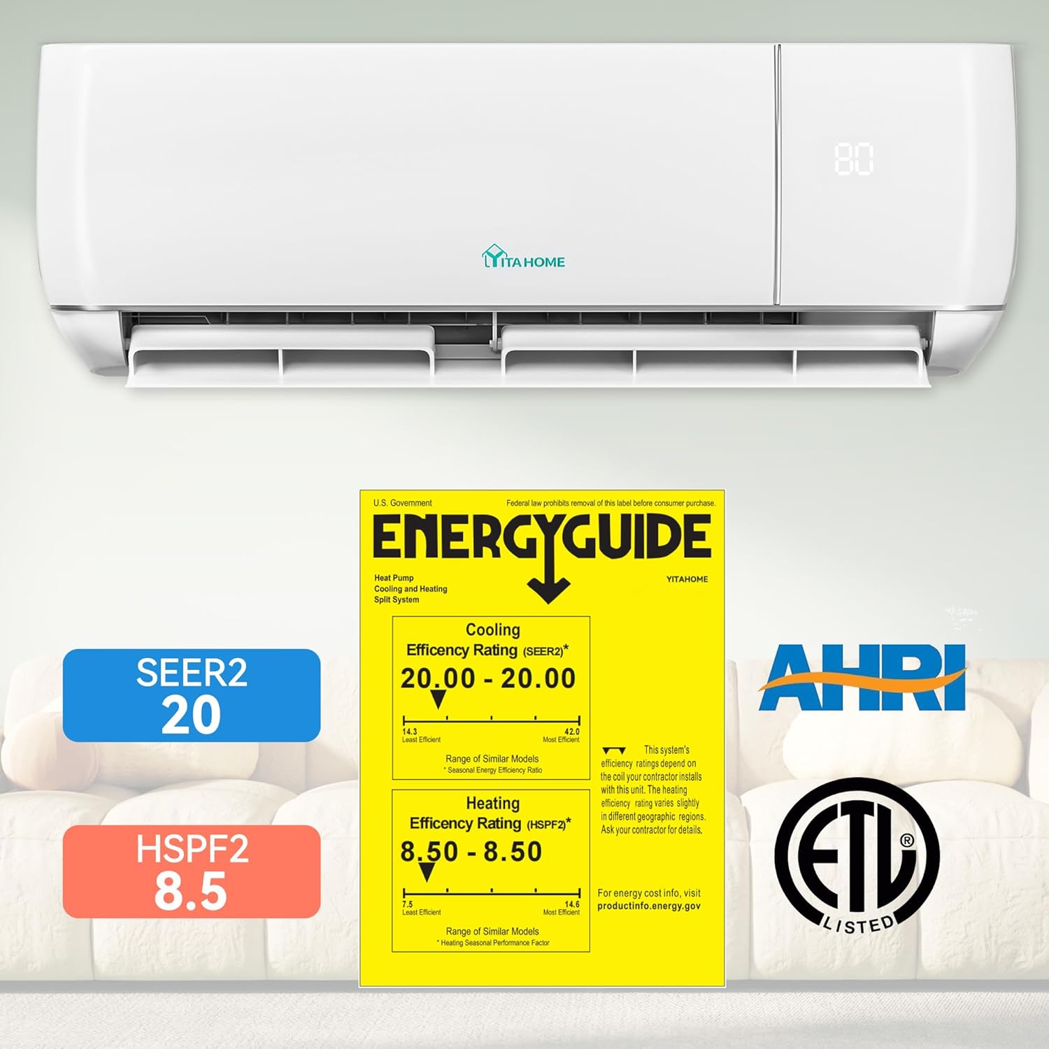 YITAHOME aire acondicionado dividido de 12000 BTU YITAHOME aire acondicionado dividido de 12000 BTU