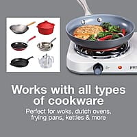 Proctor Silex Cocina eléctrica de doble hornillo con temperatura ajustable Proctor Silex Cocina eléctrica de doble hornillo con temperatura ajustable