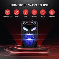 Pyle Sistema de altavoces PA Bluetooth portátil, 800 W, 12 pulgadas, altavoz Bluetooth para interiores y exteriores, sistema PA portátil, luces de fiesta, lector de tarjetas SD USB, radio FM Pyle Sistema de altavoces PA Bluetooth portátil, 800 W, 12 pulgadas, altavoz Bluetooth para interiores y exteriores, sistema PA portátil, luces de fiesta, lector de tarjetas SD USB, radio FM