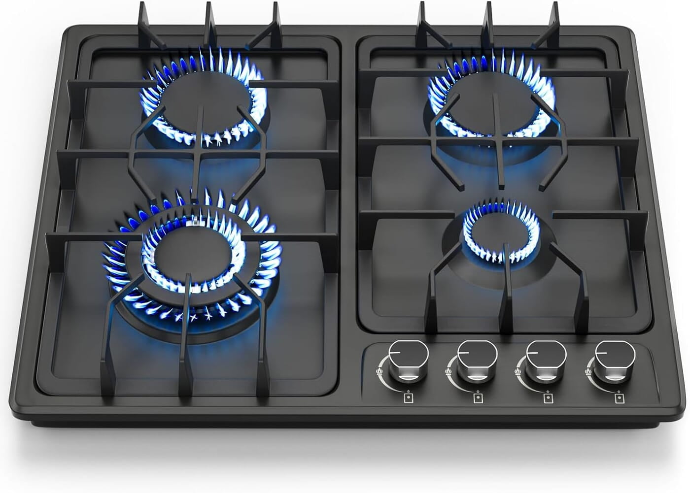 FVBADE Estufa de gas integrada de acero inoxidable con 4 quemadores