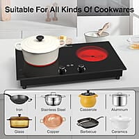 VBGK Cocina eléctrica, quemador eléctrico de 2400 W VBGK Cocina eléctrica, quemador eléctrico de 2400 W