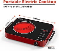 Placa de cocina eléctrica de 1800 W, de un solo quemador Placa de cocina eléctrica de 1800 W, de un solo quemador