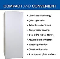 Koolatron Congelador vertical listo para garaje de 7.0 pies cúbicos Koolatron Congelador vertical listo para garaje de 7.0 pies cúbicos