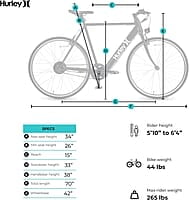 Hurley Carve Bicicleta eléctrica de una sola velocidad 700C Hurley Carve Bicicleta eléctrica de una sola velocidad 700C