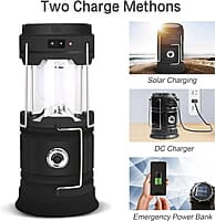 Paquete de 2 linternas solares para camping, plegables LED solares recargables por USB, luces colgantes de emergencia para camping, huracanes, cortes de energía en interiores y exteriores Paquete de 2 linternas solares para camping, plegables LED solares recargables por USB, luces colgantes de emergencia para camping, huracanes, cortes de energía en interiores y exteriores