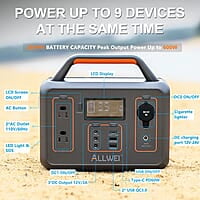 ALLWEI - Generador de energía portátil, 300 W/pico 600 W ALLWEI - Generador de energía portátil, 300 W/pico 600 W