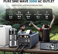 Estación de energía portátil de 300 W, de 299.7 Wh con salida de CA Estación de energía portátil de 300 W, de 299.7 Wh con salida de CA