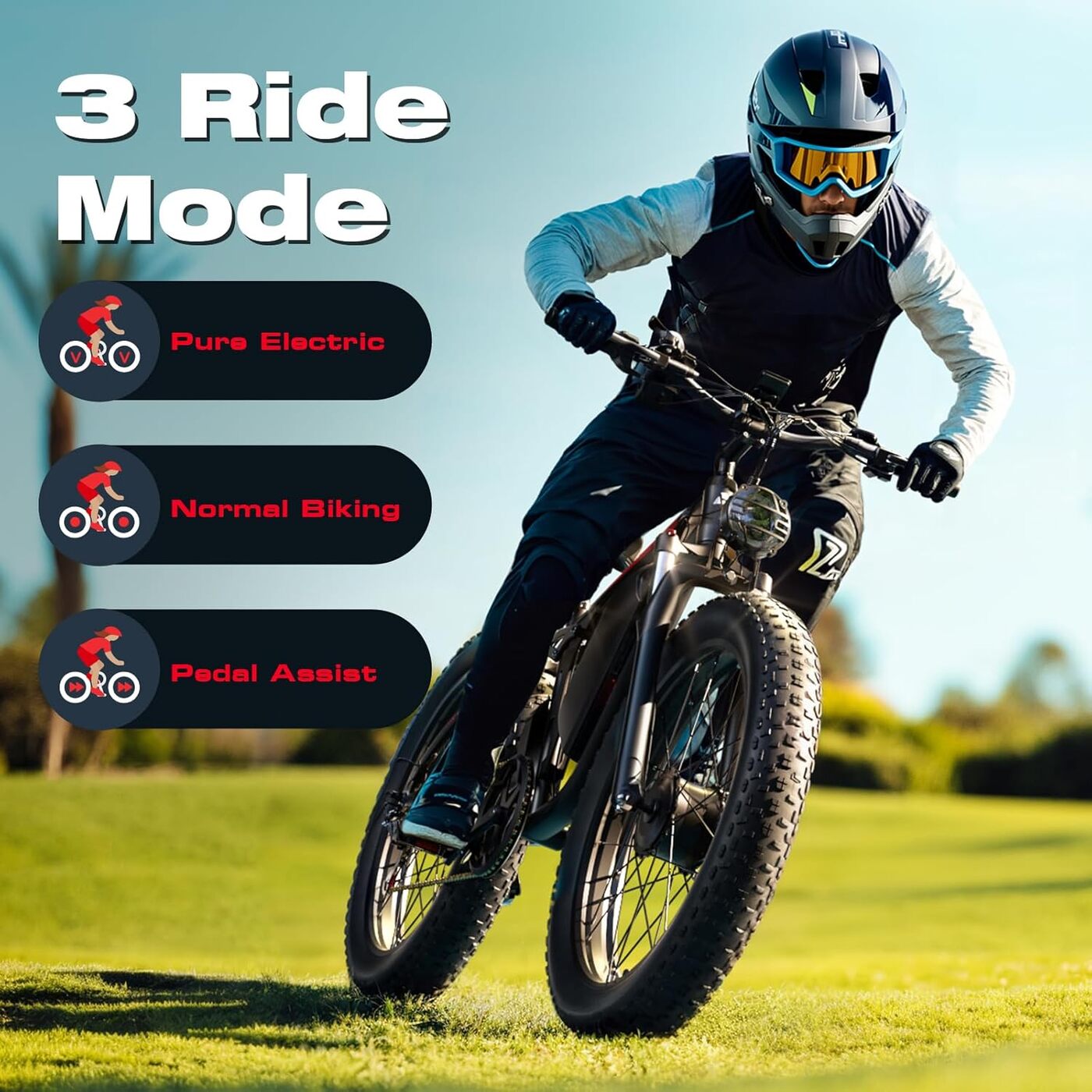 Bicicleta Eléctrica Benxi Seeker De 24" Con Neumáticos Anchos Y 3000 W Para Adultos