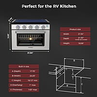 CAMPLUX - Estufa de gas RV de 17 pulgadas de alto CAMPLUX - Estufa de gas RV de 17 pulgadas de alto