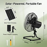 Ventilador recargable de 12 pulgadas, ventilador alimentado por panel solar, luz LED, panel solar de 3 W, ventilador solar recargable portátil, ventilador solar con LED para acampar al aire libre Ventilador recargable de 12 pulgadas, ventilador alimentado por panel solar, luz LED, panel solar de 3 W, ventilador solar recargable portátil, ventilador solar con LED para acampar al aire libre