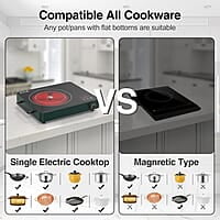 VBGK Cocina eléctrica, estufa eléctrica de 1800 W con 9 niveles VBGK Cocina eléctrica, estufa eléctrica de 1800 W con 9 niveles