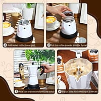 Cafetera eléctrica de 6 tazas de café expreso italiano, cafetera de moka italiana de 10.1 fl oz, cafetera de café portátil de aluminio con base desmontable, regalo de café para viajes en casa Cafetera eléctrica de 6 tazas de café expreso italiano, cafetera de moka italiana de 10.1 fl oz, cafetera de café portátil de aluminio con base desmontable, regalo de café para viajes en casa