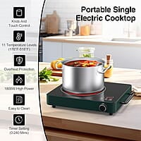 VBGK Cocina eléctrica, estufa eléctrica de 1800 W con 9 niveles VBGK Cocina eléctrica, estufa eléctrica de 1800 W con 9 niveles
