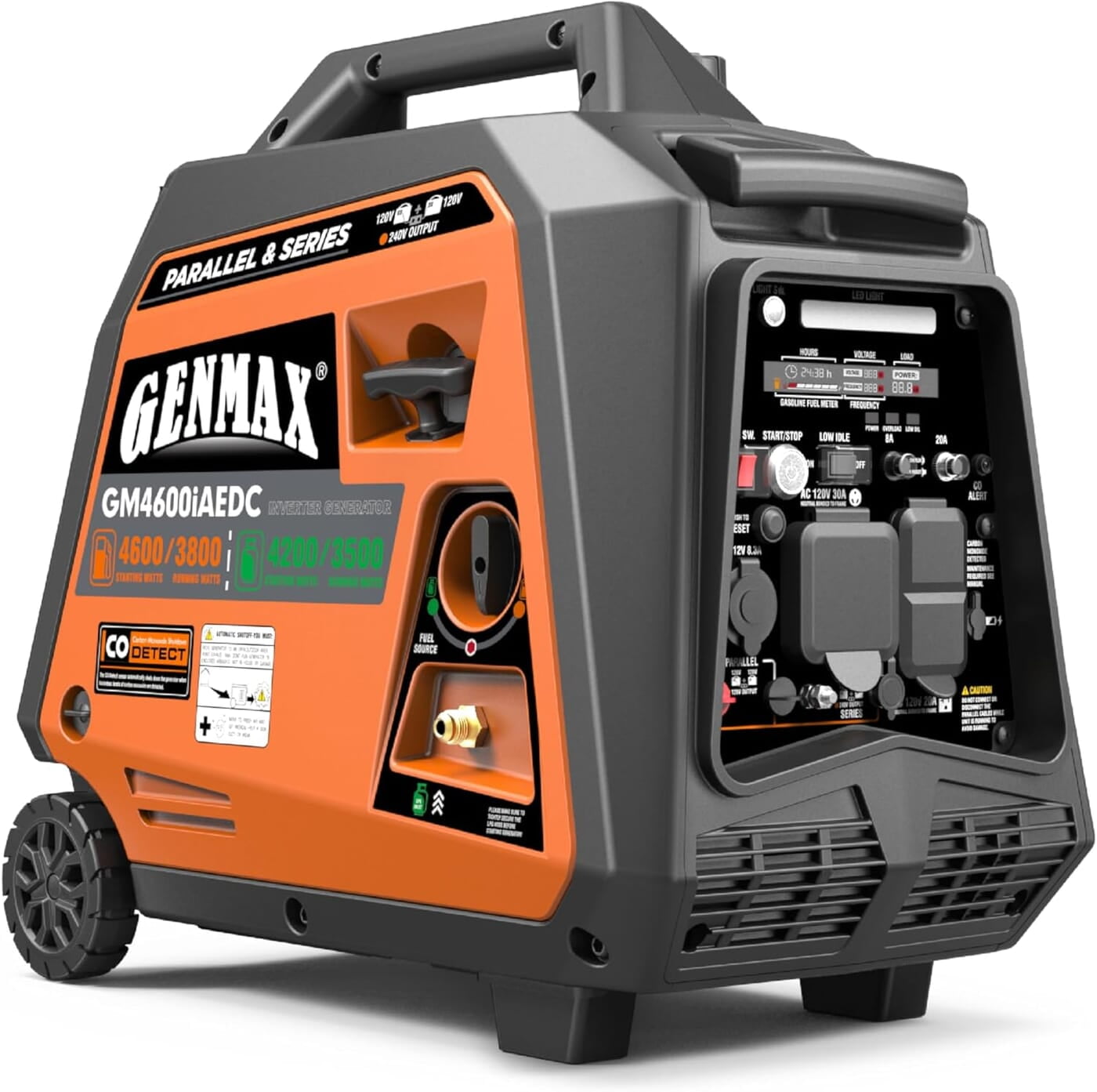 GENMAX Generador de combustible dual, motor ultra silencioso GENMAX Generador de combustible dual, motor ultra silencioso