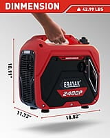 ERAYAK Generador inversor portátil de 2400 W para uso doméstico ERAYAK Generador inversor portátil de 2400 W para uso doméstico