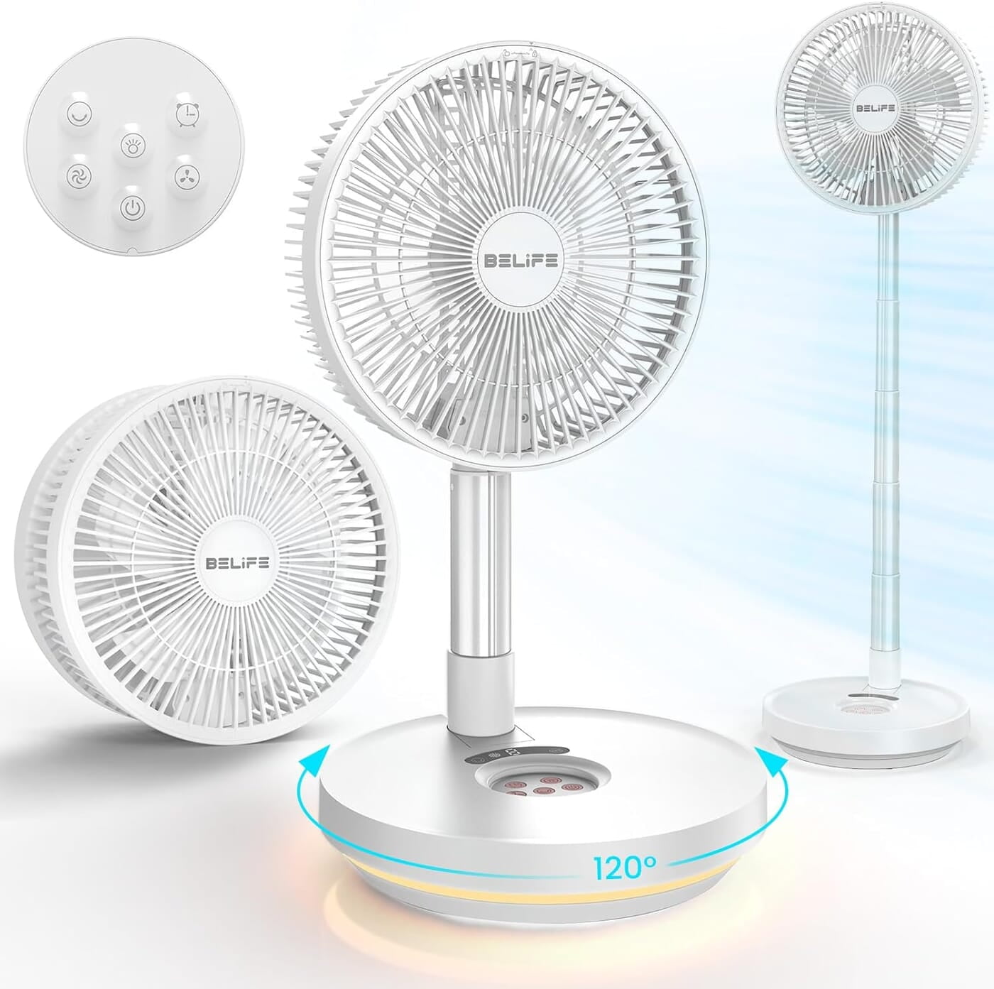 Belife Ventilador portátil X10, ventilador oscilante inalámbrico Belife Ventilador portátil X10, ventilador oscilante inalámbrico