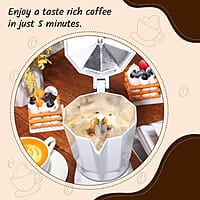 Cafetera eléctrica de 6 tazas de café expreso italiano, cafetera de moka italiana de 10.1 fl oz, cafetera de café portátil de aluminio con base desmontable, regalo de café para viajes en casa Cafetera eléctrica de 6 tazas de café expreso italiano, cafetera de moka italiana de 10.1 fl oz, cafetera de café portátil de aluminio con base desmontable, regalo de café para viajes en casa