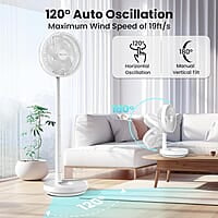 Belife Ventilador portátil X10, ventilador oscilante inalámbrico Belife Ventilador portátil X10, ventilador oscilante inalámbrico