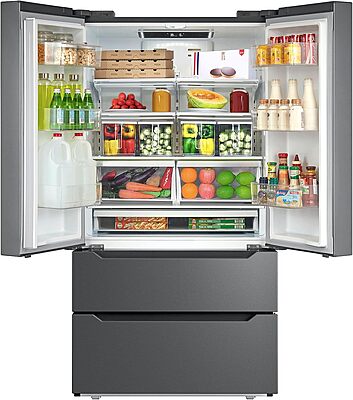 SMETA Refrigerador Puerta francesa con máquina de hielo, 36 pulgadas