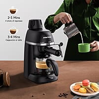 Premium Levella - Cafetera de café expreso, capuchino y café con leche, 4 tazas, color negro (Pem351) Premium Levella - Cafetera de café expreso, capuchino y café con leche, 4 tazas, color negro (Pem351)