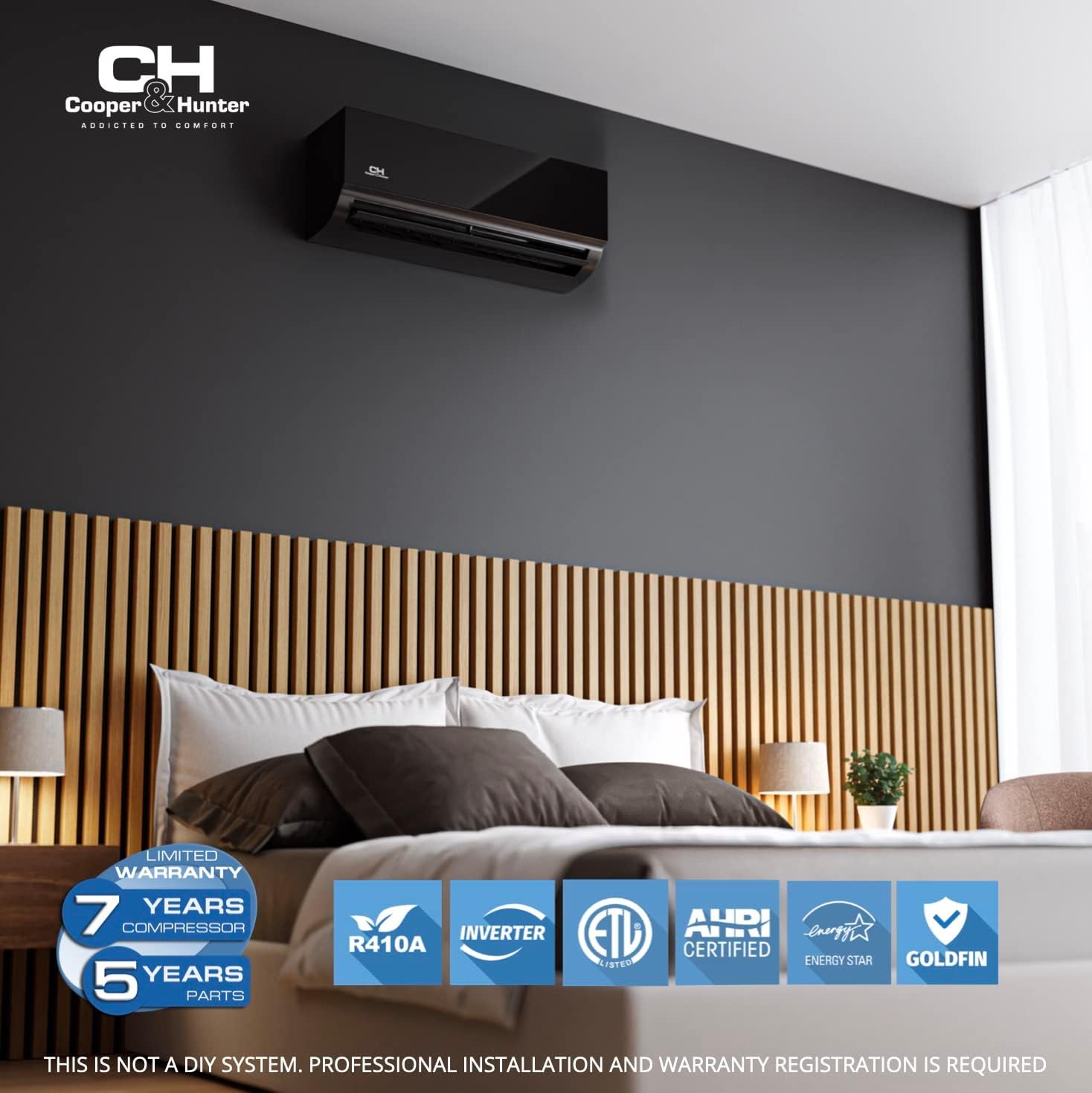 Cooper&Hunter, Olivia Series Midnight Edition, 9,000 BTU, 115V Cooper&Hunter, Olivia Series Midnight Edition, 9,000 BTU, 115V