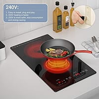 Placa de cocina eléctrica, 2 quemadores, 3000 W Placa de cocina eléctrica, 2 quemadores, 3000 W