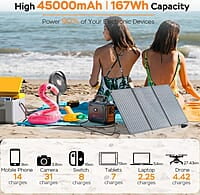 MARBERO Generador solar de 167 Wh, 200 W MARBERO Generador solar de 167 Wh, 200 W