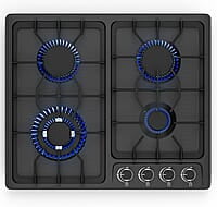 FVBADE Estufa de gas integrada de acero inoxidable con 4 quemadores