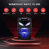 Pyle Sistema de altavoces PA Bluetooth portátil, 600 W Pyle Sistema de altavoces PA Bluetooth portátil, 600 W