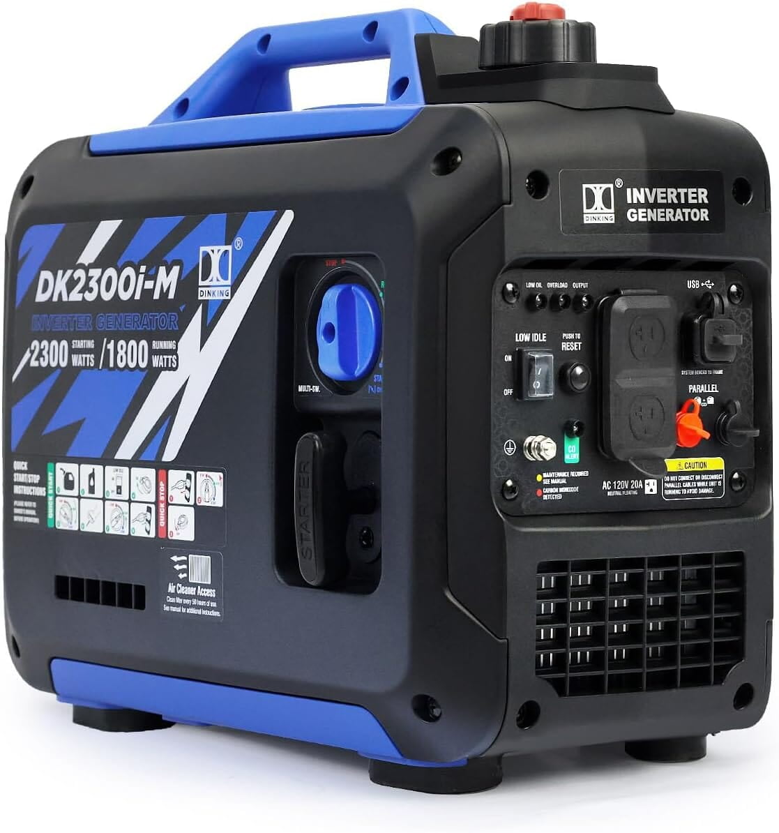 DK - Mini generador inversor de 2300 W, 30 libras, ultraligero DK - Mini generador inversor de 2300 W, 30 libras, ultraligero