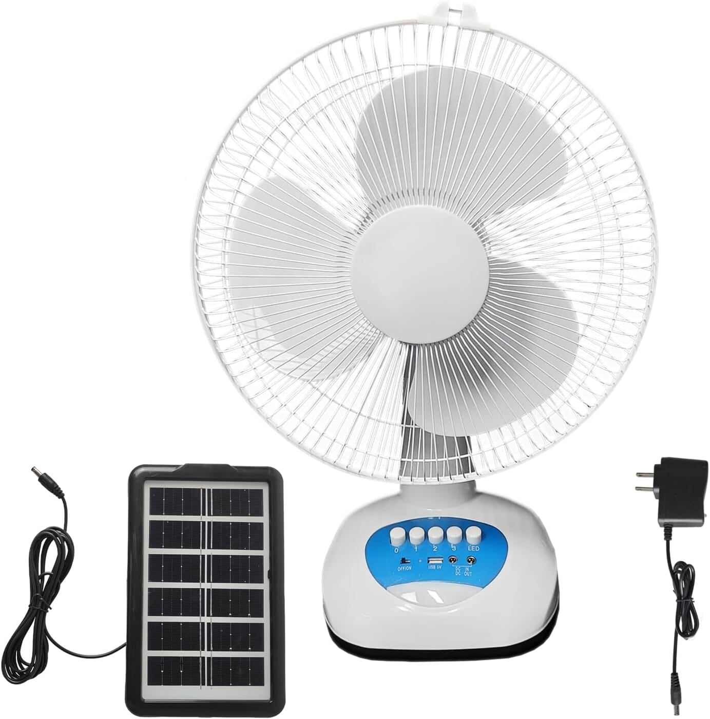 Ventilador oscilante solar, ventilador de 12 pulgadas y 3 velocidades Ventilador oscilante solar, ventilador de 12 pulgadas y 3 velocidades